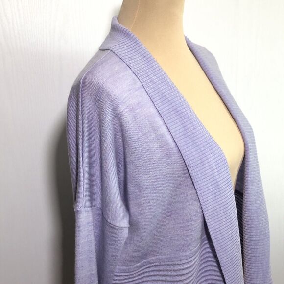Lululemon Cardigan Sweater Womens 6 Purple LilacSit In Lotus Wrap II Merino Wool - Picture 3 of 14
